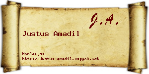 Justus Amadil névjegykártya